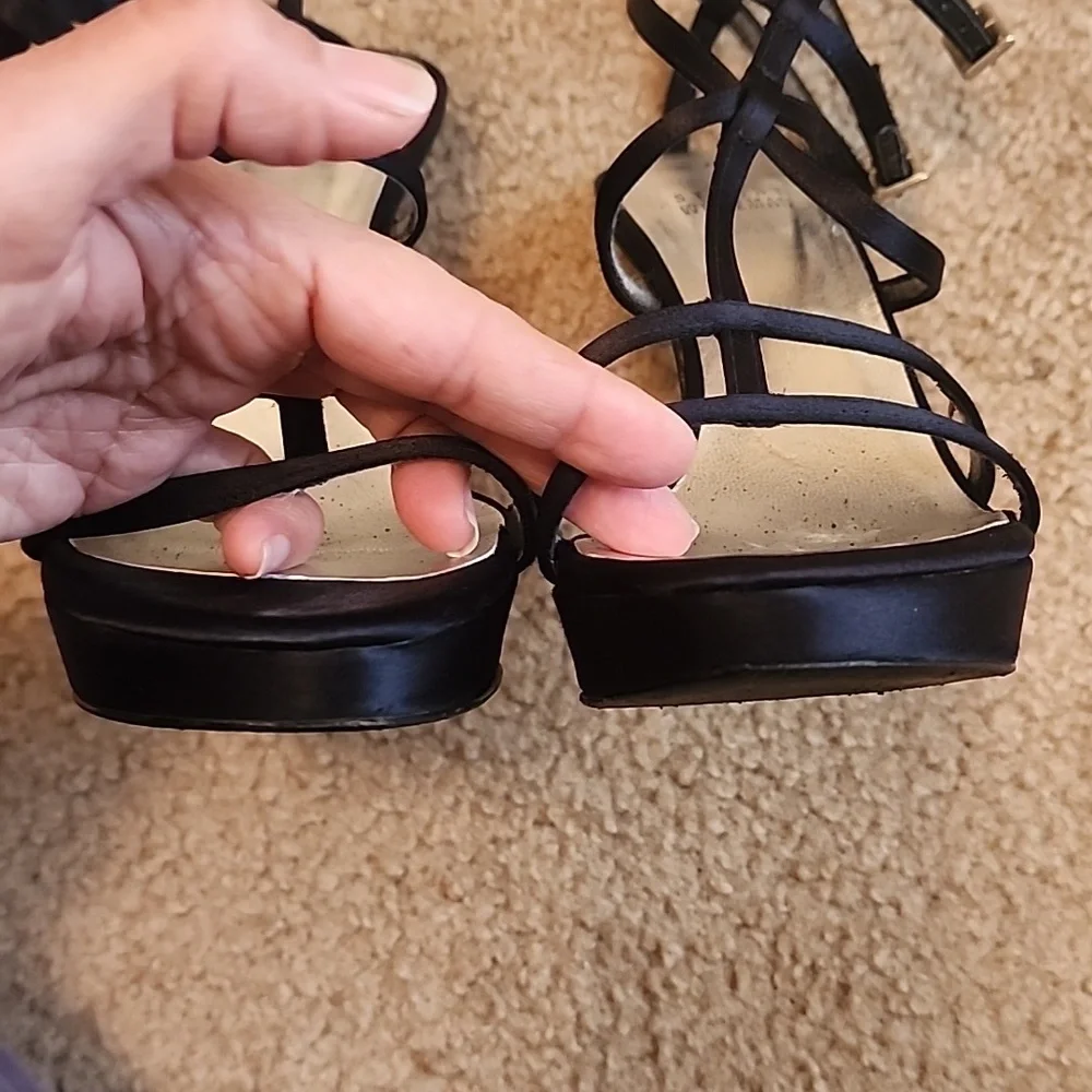Stuart Weitzman Satin Crystal Embellishments Heels